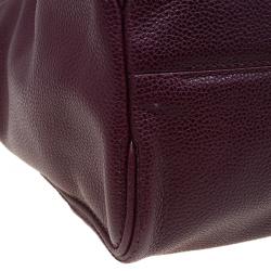 Pre Owned Carolina Herrera Burgundy Leather Tempo Collection Adagio Tote