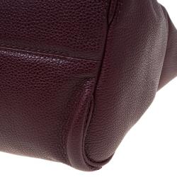 Pre Owned Carolina Herrera Burgundy Leather Tempo Collection Adagio Tote