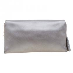 Pre Owned Carolina Herrera Grey Leather Chain Triana Shoulder bag