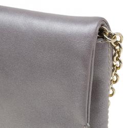 Pre Owned Carolina Herrera Grey Leather Chain Triana Shoulder bag