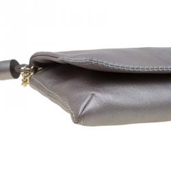 Pre Owned Carolina Herrera Grey Leather Chain Triana Shoulder bag