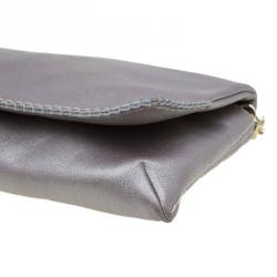 Pre Owned Carolina Herrera Grey Leather Chain Triana Shoulder bag