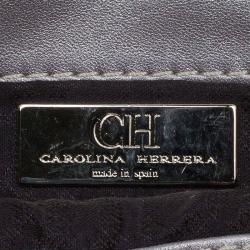 Pre Owned Carolina Herrera Grey Leather Chain Triana Shoulder bag