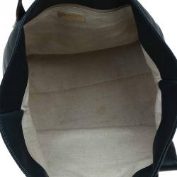 Pre Owned  Carolina Herrera Navy Blue Leather Envelope Pocket Tote