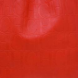 Pre Owned Carolina Herrera Red Monogram Leather Matryoshka Tote