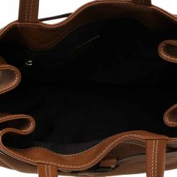 Pre Owned Carolina Herrera Brown Leather Tote 