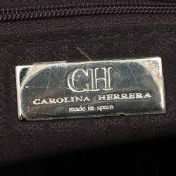 Pre Owned Carolina Herrera Brown Leather Tote 
