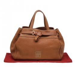 Pre Owned Carolina Herrera Brown Leather Tote 