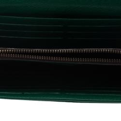 Pre Owned Carolina Herrera Green Monogram Leather Continental Wallet