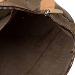 Pre Owned Carolina Herrera Gold Monogram Leather Andy Boston Bag