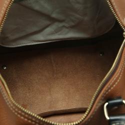 Pre Owned Carolina Herrera Bi Color Pebbled Leather Andy Boston