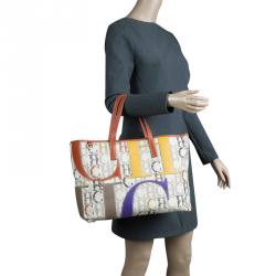Pre Owned Carolina Herrera Multicolor Monogram Canvas Tote