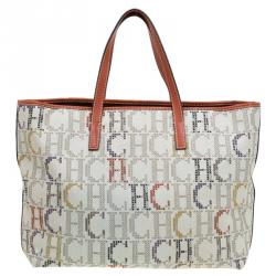 Pre Owned Carolina Herrera Multicolor Monogram Canvas Tote