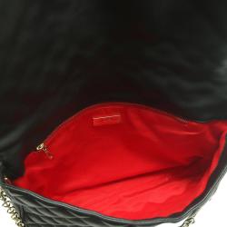 Pre Owned Carolina Herrera Black Quilted Leather Flap Bag