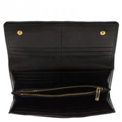 Pre Owned Carolina Herrera Black Quilted Leather Continental Wallet