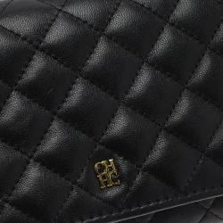 Pre Owned Carolina Herrera Black Quilted Leather Continental Wallet