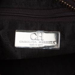 Pre Owned Carolina Herrera Brown Leather Crossbody Bag
