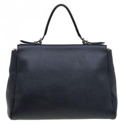 Pre Owned Carolina Herrera Black Leather Minueto Flap Bag