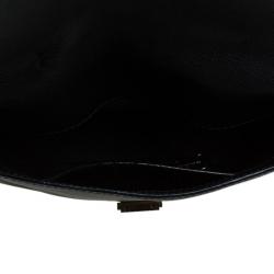 Pre Owned Carolina Herrera Black Leather Minueto Flap Bag