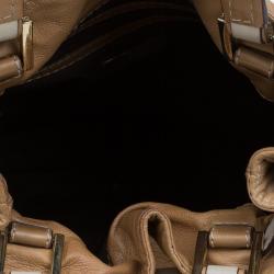 Pre Owned حقيبة يد كارولينا هيريرا تاي جلد بني فاتح