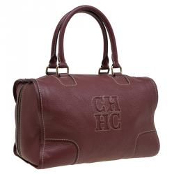 مملوكة مسبقًا Carolina Herrera Red Leather Boston Bag