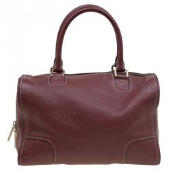 مملوكة مسبقًا Carolina Herrera Red Leather Boston Bag