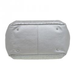 Pre Owned Carolina Herrera Grey Monogram Leather Audrey Tote