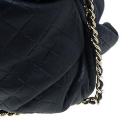 Pre Owned Carolina Herrera Black Leather Quilted Chain Satchel