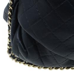 Pre Owned Carolina Herrera Black Leather Quilted Chain Satchel