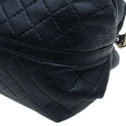Pre Owned Carolina Herrera Black Leather Quilted Chain Satchel