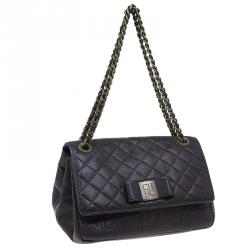 Pre Owned Carolina Herrera Brown Monogram Leather Shoulder Bag