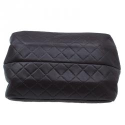 Pre Owned Carolina Herrera Brown Monogram Leather Shoulder Bag