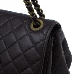 Pre Owned Carolina Herrera Brown Monogram Leather Shoulder Bag