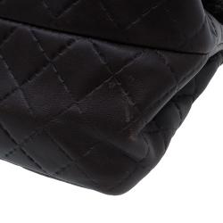 Pre Owned Carolina Herrera Brown Monogram Leather Shoulder Bag