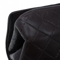 Pre Owned Carolina Herrera Brown Monogram Leather Shoulder Bag