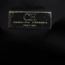 Pre Owned Carolina Herrera Purple Monogram Leather Shoulder Bag