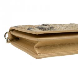 Carolina Herrera Gold Python Chain Clutch