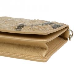 Carolina Herrera Gold Python Chain Clutch