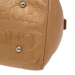 Pre Owned حقيبة كتف كارولينا هيريرا آندي بوسطن جلد برونزي مونوغرامي كبيرة