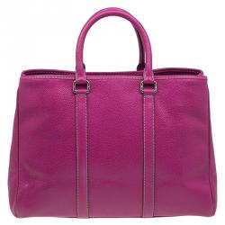 Pre Owned Carolina Herrera Magenta Leather Matteo Satchel