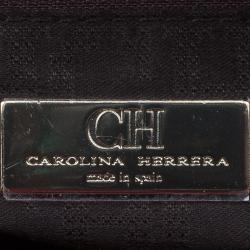 Pre Owned Carolina Herrera Magenta Leather Matteo Satchel