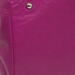 Pre Owned Carolina Herrera Magenta Leather Matteo Satchel