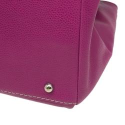 Pre Owned Carolina Herrera Magenta Leather Matteo Satchel