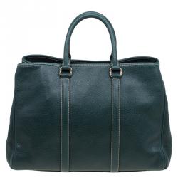 Pre Owned Carolina Herrera Dark Green Leather Matteo Satchel