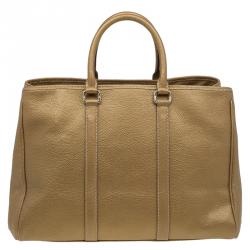 Pre Owned Carolina Herrera Gold Leather Matteo Satchel