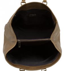 Pre Owned Carolina Herrera Gold Leather Matteo Satchel