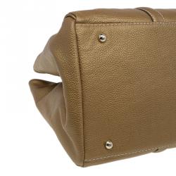 Pre Owned Carolina Herrera Gold Leather Matteo Satchel