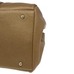 Pre Owned Carolina Herrera Gold Leather Matteo Satchel