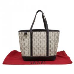 Pre Owned حقيبة يد كارولينا هيريرا شوبر كانفاس مونوغرامي بنية/ بيج