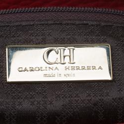 Pre Owned Carolina Herrera Red Pebbled Leather Hobo